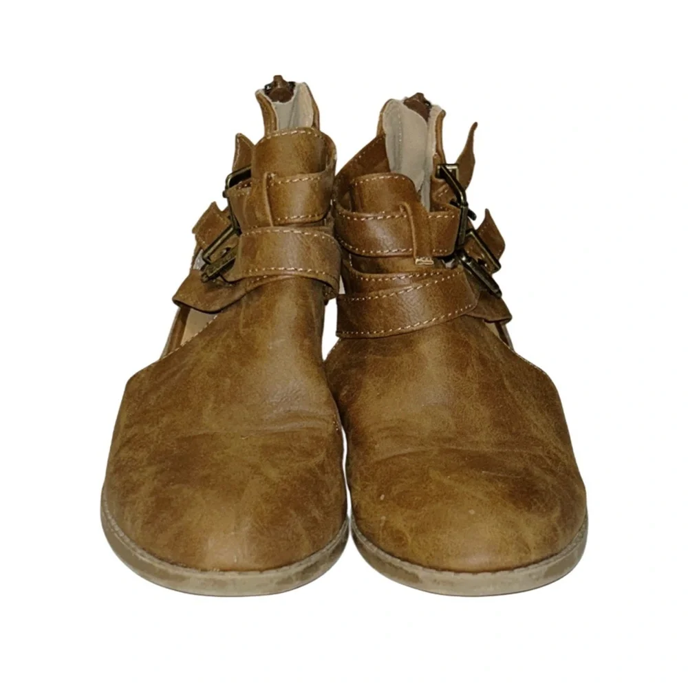 UNR8TED Girl's Brown Ankle Boots With Heel Size 1